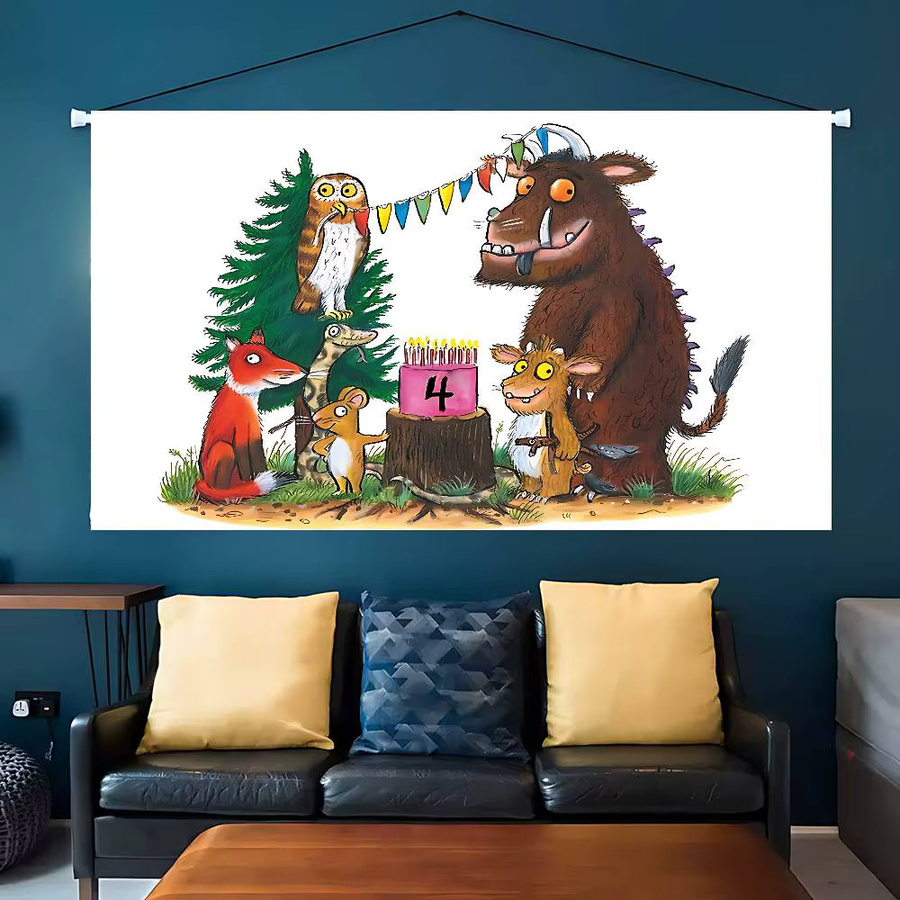 52TOYS Fotohintergrund mit Cartoon-Tierillustration in Mehrfarbig für Studio-Dekorationen und Events - Bild 3