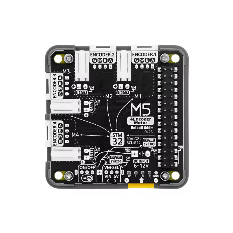 M5Stack 4-Kanal-Encoder-Motortreibermodul STM32F030 in Schwarz - Bild 2