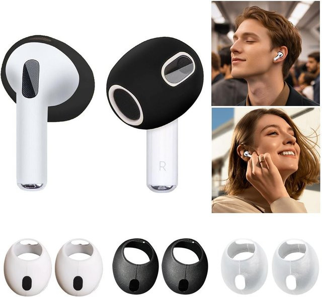 Silikon-Ohrstöpsel-Abdeckung für Apple AirPods Pro 3 in Schwarz, rutschfeste und abnehmbare Ohrkappen zum Kopfhörerschutz - Bild 1
