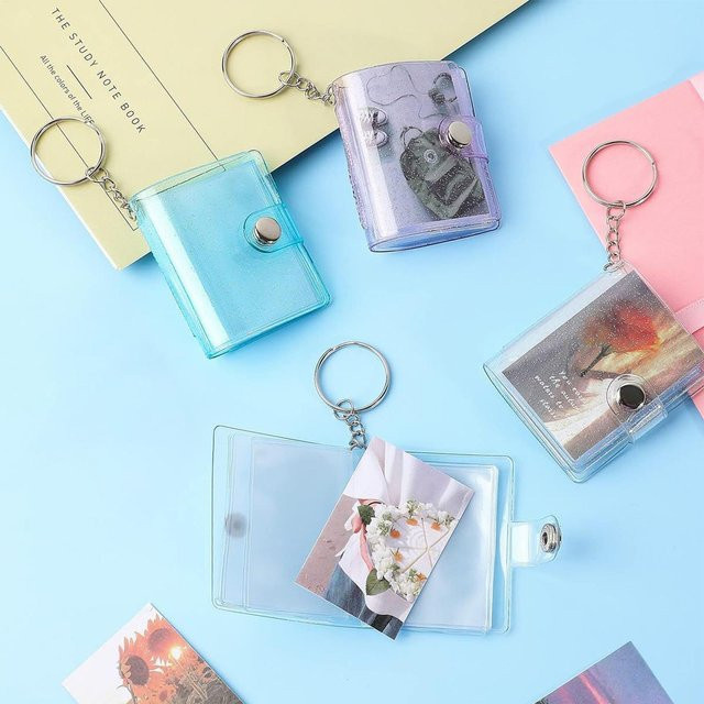 Mini-Fotoalbum-Schlüsselanhänger mit 24 Taschen aus transparentem Kunststoff - Bild 1