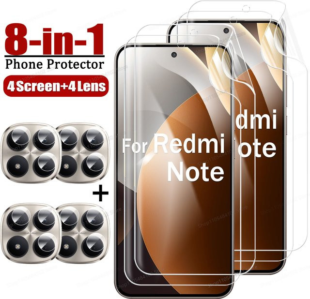 8-in-1 Hydrogel-Displayschutzfolie für Xiaomi Redmi Note 15 14 Pro 13 12 11 Serie, transparent - Bild 1