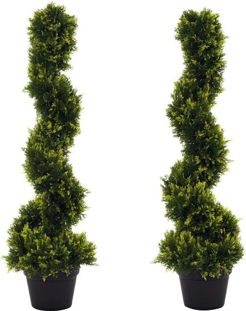 Outsunny Künstlicher Zedernbaum in Grün und Naturfarben aus Kunststoff und Zement, Höhe: 90 cm, Breite: 18 cm, Tiefe: 18 cm - Bild 1