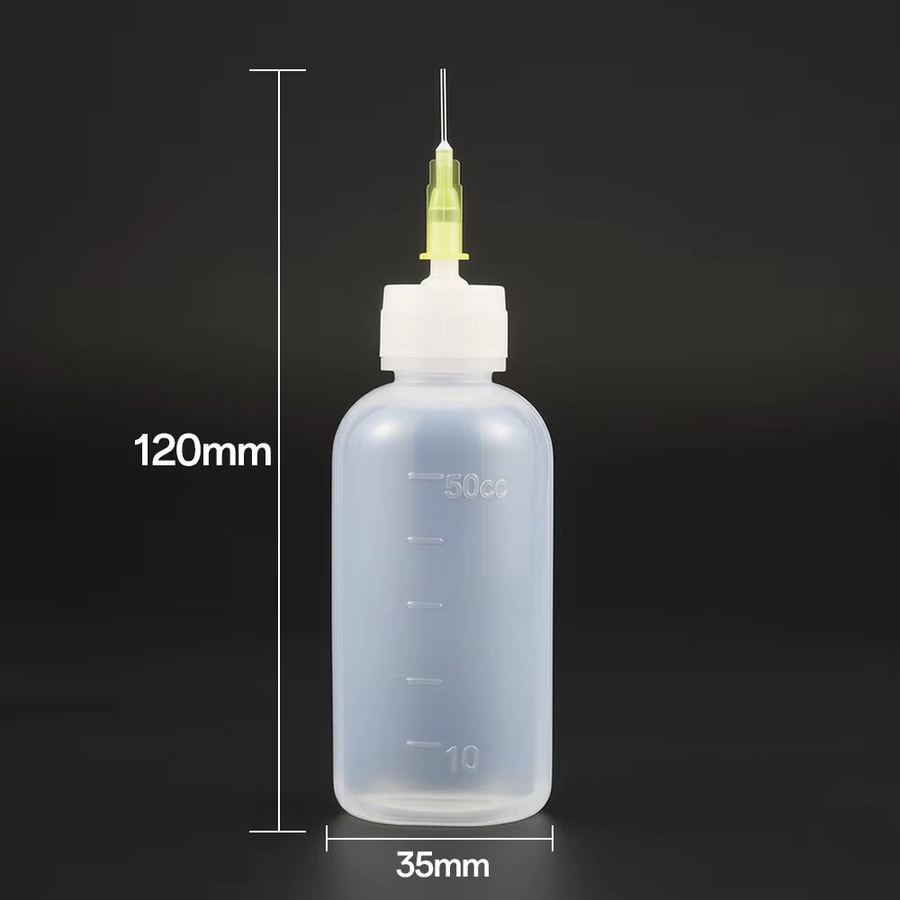 Transparente Kunststoff-Kleberflasche mit Nadel und Spitzenapplikator für DIY-Projekte, 50 ml - Bild 3