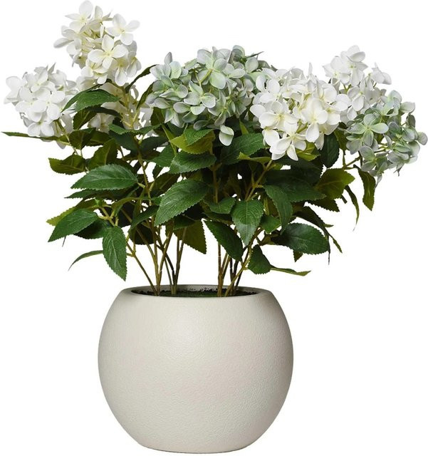 Vivanno Kunstpflanze Hydrangea mit Dekotopf in Creme, B/T/H: 60 x 60 x 60 cm - Bild 1