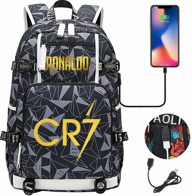 3-teiliges Schulrucksack-Set in Schwarz aus Oxford-Stoff mit großem Fassungsvermögen, Schultasche und Federmäppchen, B/T/H: 47 x 30 x 15 cm - Bild 1