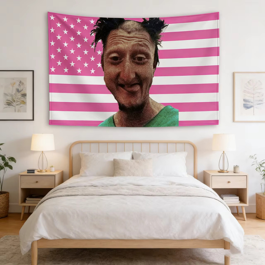 Wandteppich mit amerikanischer Flagge von Daniel Larson Decay, Mehrfarbig, B/H: 60 x 40 cm - Bild 2