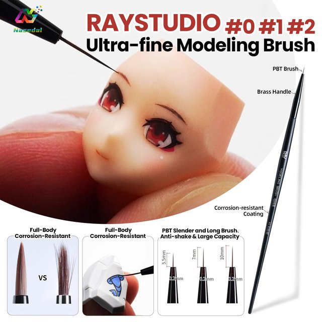 RAYSTUDIO Ultrafeine Modellierpinsel Schwarz für Gundam-Modelle und DIY-Figuren zur präzisen Detaillierung - Bild 1