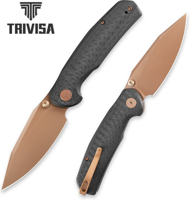 TRIVISA Hornet Pro-CG Klappmesser für Herren mit 14C28N-Stahlklinge und schwarzem G10-Griff für Outdoor, Camping und Angeln - Bild 1