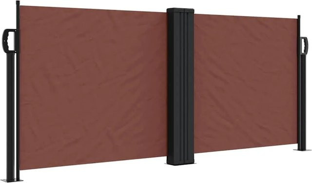 vidaXL Ausziehbare Seitenmarke in Braun aus Polyester und Stahl, B: 100 cm, H: 1000 cm - Bild 1