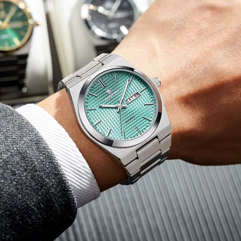 PAAZOMU Chronograph, Quarz, Edelstahl, Grün, Herren - Bild 3