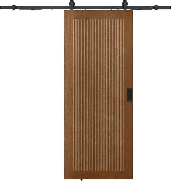 Vente-unique Schiebetür Sandora in Naturfarben Dunkelbraun mit einer Breite von 93 cm - Bild 1