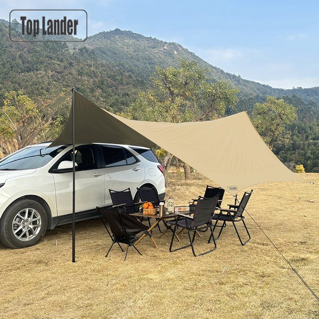Top Lander Auto Markise Sonnenschutz Baldachin in Beige, B/T/H: 450 x 450 x 240 cm - Bild 1