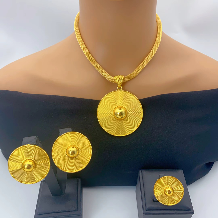 ANIID Schmuck-Set Halskette und Ohrringe, 24k vergoldet, Damen - Bild 2