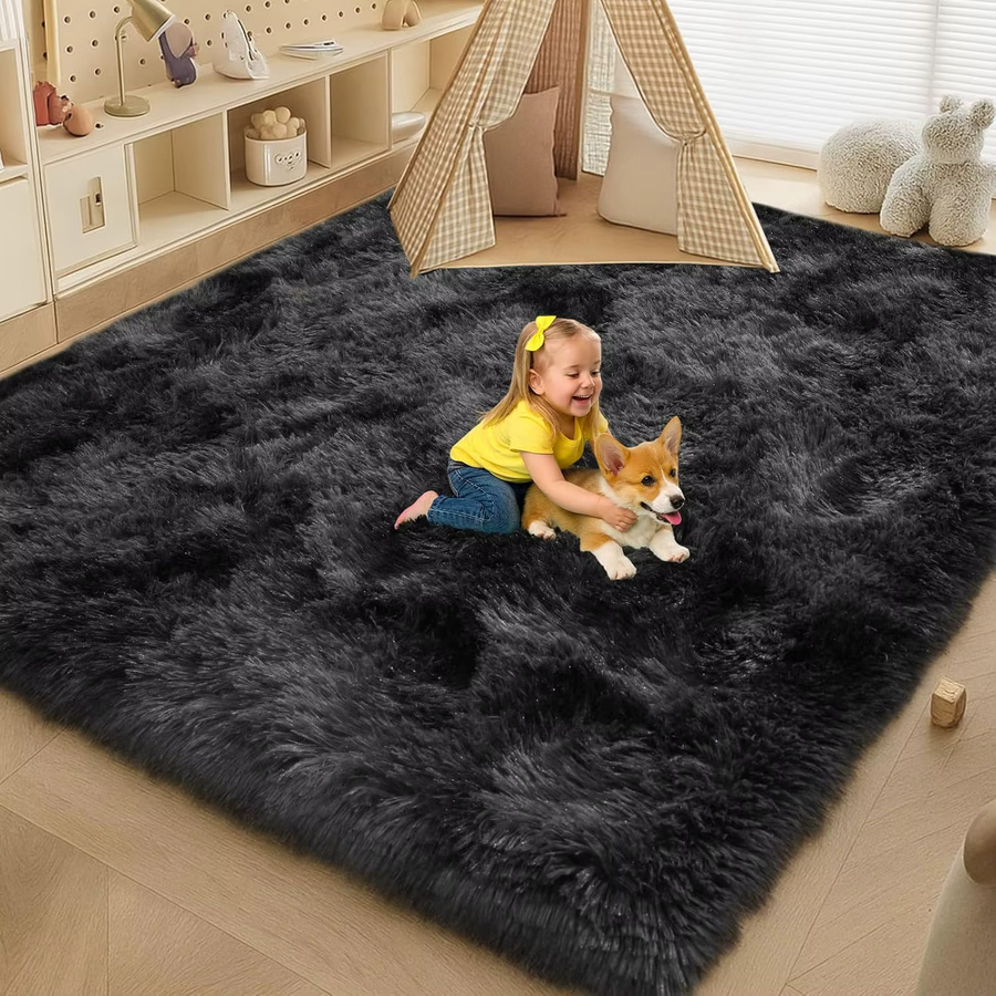 VIKAMA Moderner Shaggy-Teppich in Plain, Weicher und Flauschiger Rechteckteppich für Wohnzimmer, Schlafzimmer oder Eingangsbereich - Bild 2