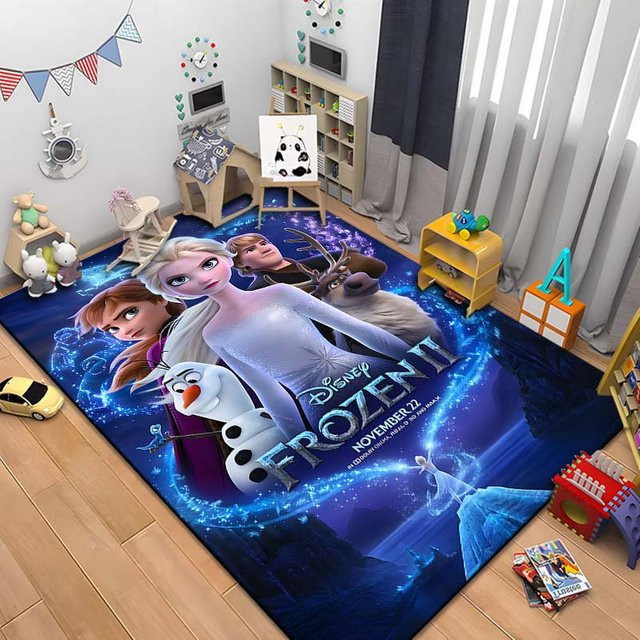 Useful Home Kinderteppich Schneekönigin Frozen Elsa Motiv Blau, B/B: 60 x 90 cm - Bild 1