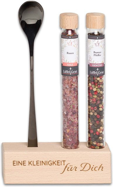 Löffelgeist Geschenkset Pfeffer & Rosa Kristallsalz 84 g - Bild 1