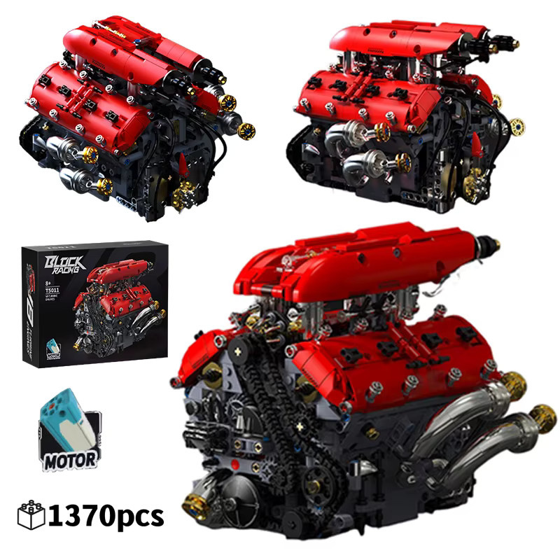 HUATEC V8-Turbo-Motor-Bausteinmodell, Fahrzeuge, 1.370 Teile, ab 8 Jahren - Bild 4