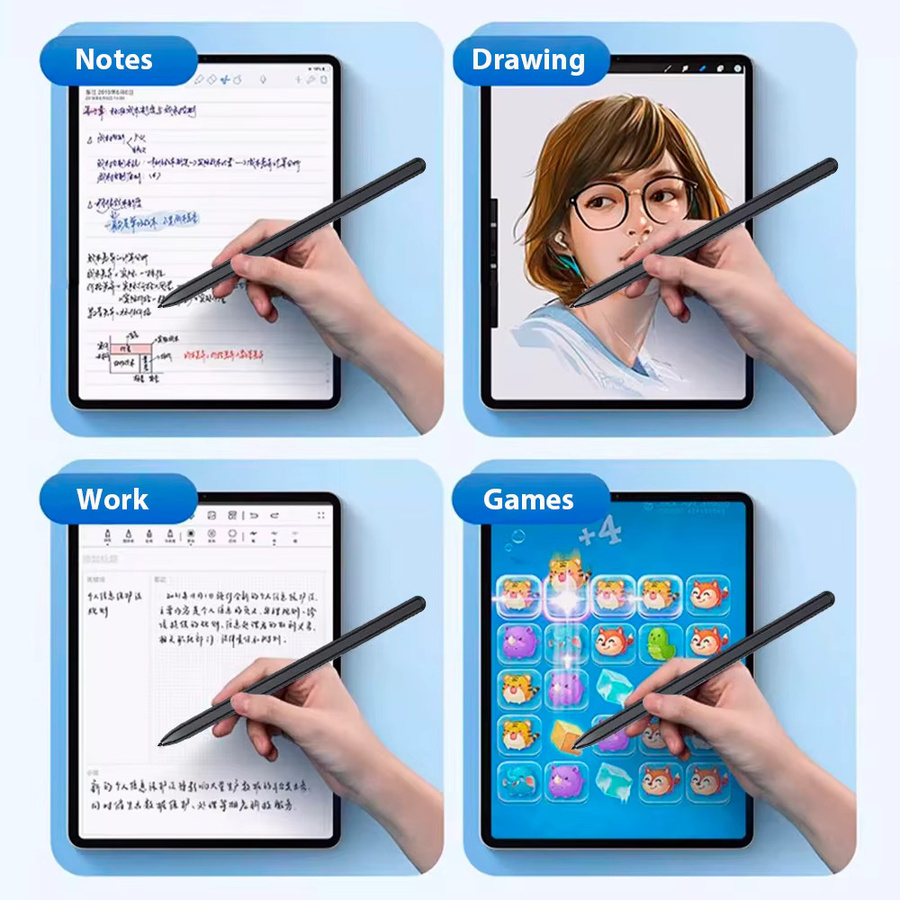 Samsung S Pen Eingabestift in Schwarz für Galaxy Tab S6, S6 Lite, S7, S7+, S8, S8+, S9, S9+, S9 Ultra, S9 FE mit 4096 Druckstufen und Palm Rejection für Skizzen - Bild 5