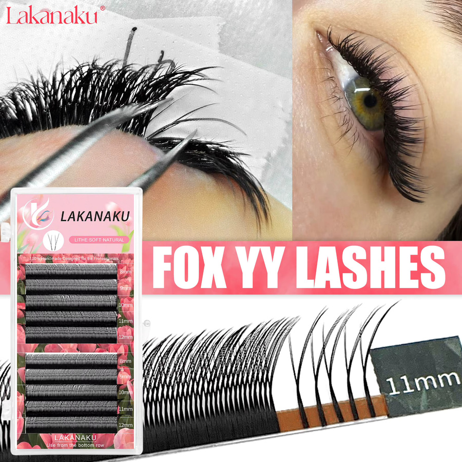 LAKANAKU Fox YY Wimpernverlängerungen, natürlich, Unisex - Bild 2