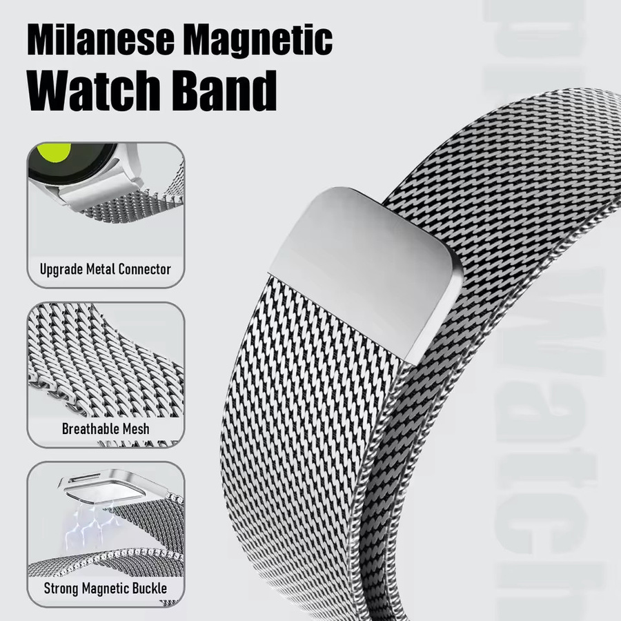 Huawei Uhrenarmband Edelstahl, Milanaise, Silber, Unisex - Bild 2