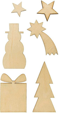 Rico Design Weihnachts-Holzdeko-Set in Naturfarben