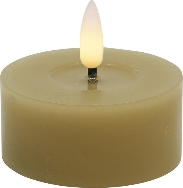 2er-Set LED Teelicht BASIC in Beige mit Timer und Flicker-Effekt aus Echtwachs - Bild 1