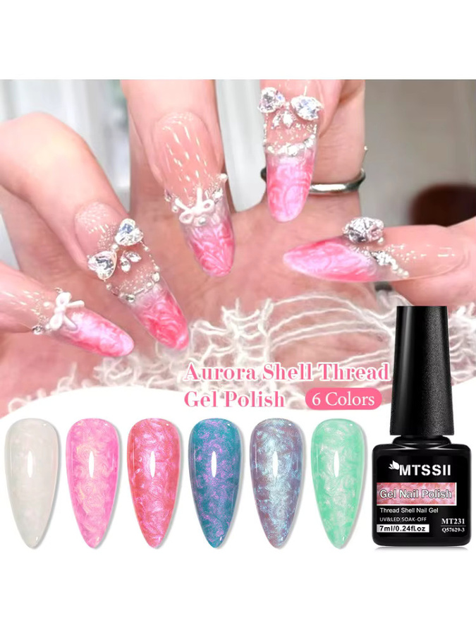 Mtssii Aurora Shell Thread Gel Nagellack, 7 ml, Glänzend - Bild 4