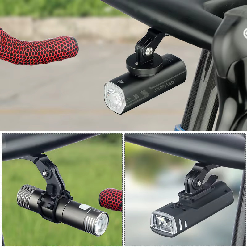 Deemount Fahrrad-Scheinwerferhalterung aus Aluminiumlegierung in Schwarz mit integriertem Lenker und Halterung für GoPro-Sportkameras und Computer - Bild 4