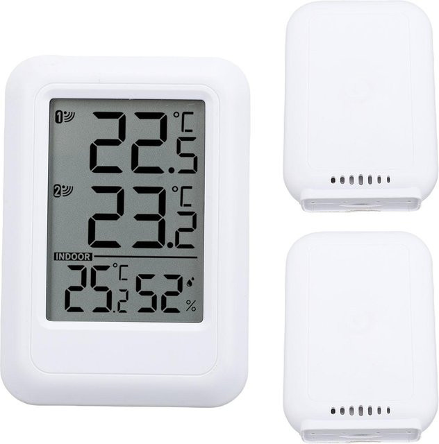 CosyHome Digitales Hygrometer und Thermometer für Innen und Außen in Grau - Bild 1