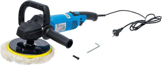 BGS Elektro-Poliermaschine mit 1300W und 180 mm Durchmesser in Blau inklusive Zubehör Set - Bild 1