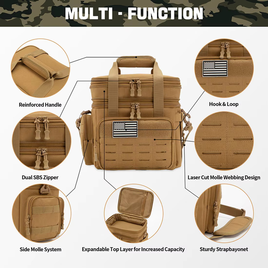 ReFire Gear Taktische Lunchbox in Grün, isolierte und auslaufsichere Kühltasche mit 18 l Volumen und MOLLE-Webgurt für Camping und Picknick - Bild 3