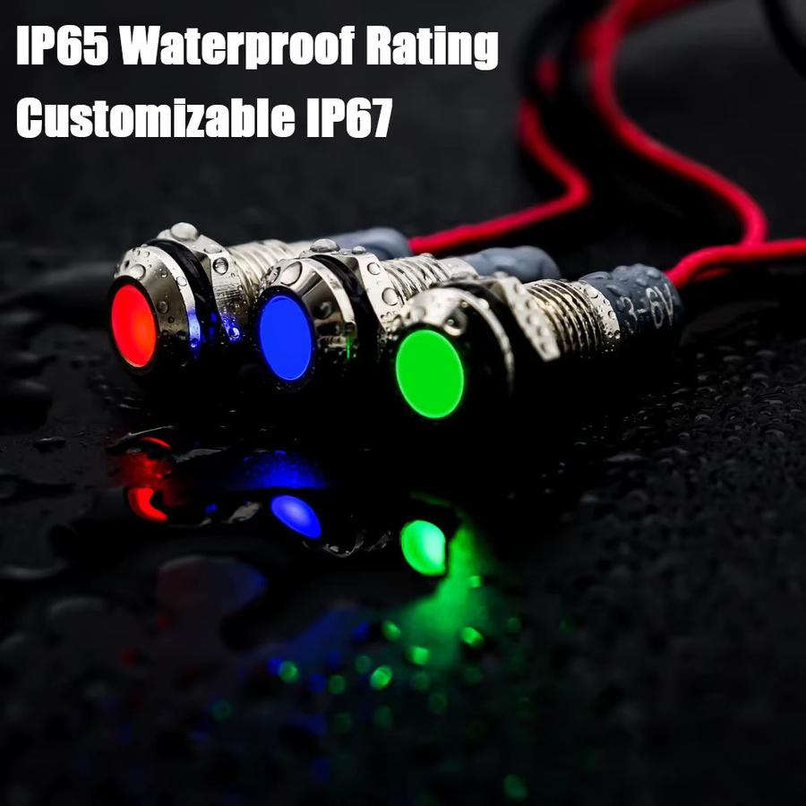 EARU Warn-LED Metallanzeigeleuchte IP65 wasserdicht Signallampe Rot - Bild 3