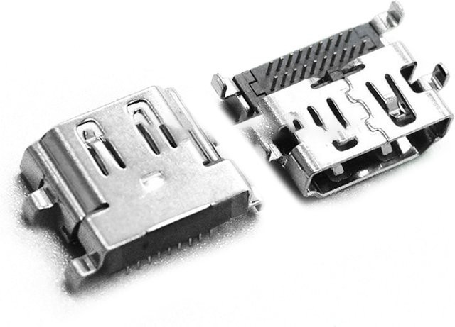 HDMI-Sockel Rückwärts-Senker 19-polig vertikal rechtwinklig in Silber - Bild 1