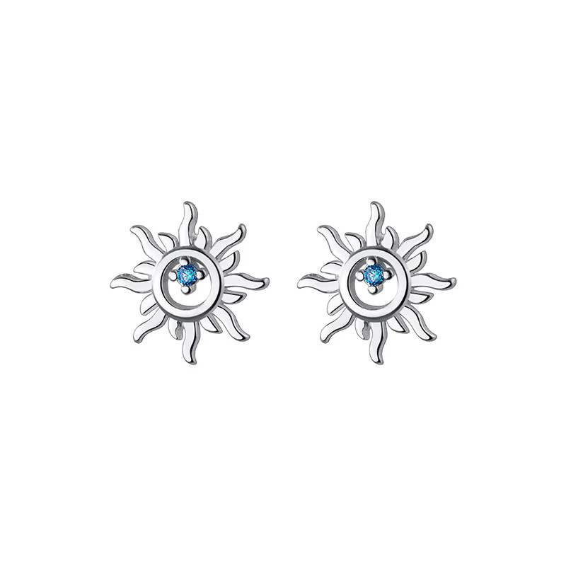GaaBou Jewellery Ohrstecker 925 Silber, blauer Zirkon, Sonne, Damen - Bild 3