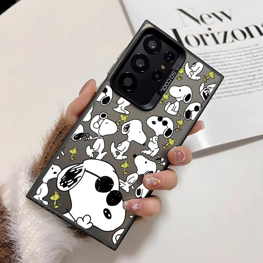 Bunte Silikon Handyhülle mit Cartoon Snoopy Design für Samsung Galaxy S25 Edge S24 S23 S22 S21 S20 Ultra in Silber - Bild 4