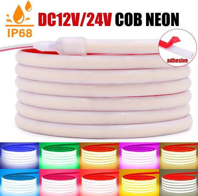 GAHADA COB-LED-Streifenlicht IP68 Wasserdicht, RGBW Lineares Neonlicht für Raum und Garten, Transparent mit Silikongehäuse - Bild 1