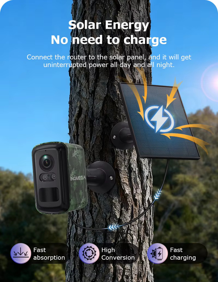 INQMEGA 5MP Mini Solar 4G Outdoor Überwachungskamera in Camouflage mit WiFi, PIR-Erkennung und Auto-Tracking via UBox App - Bild 3