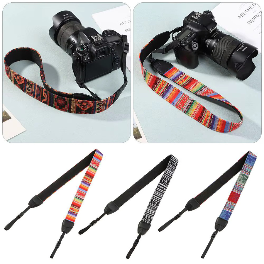 Retro ethnische SLR Kamera Lanyard in Multicolour als Schultergurt für DSLR und DSLKameras - Bild 3
