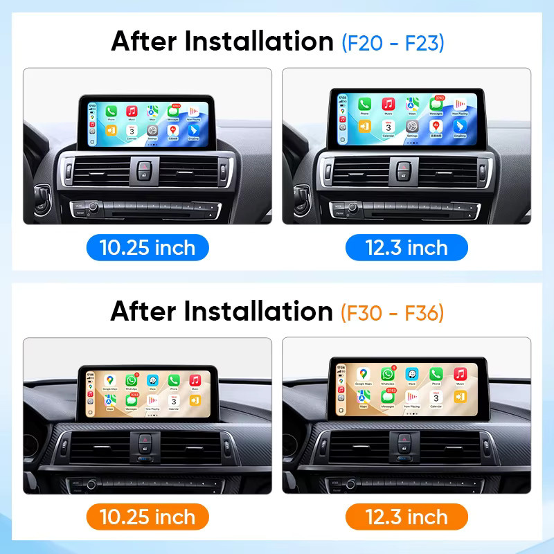 AINAVI Autoradio mit Android Auto und Wireless CarPlay für BMW 1er 2er 3er 4er Serie, Full HD 2400*900 IPS Touchscreen, Schwarz - Bild 2