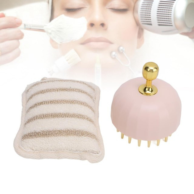 Koogeelife Shampoo-Bürste und Dusch-Luffa-Set, Rosa, Silikon, Unisex - Bild 1