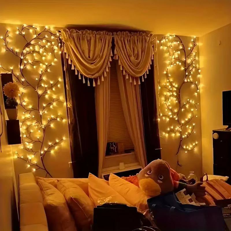 LED USB Weidenrebe Lichterkette mit 144 LEDs in Warmweiß zur Wanddekoration für Weihnachten und besondere Anlässe - Bild 3