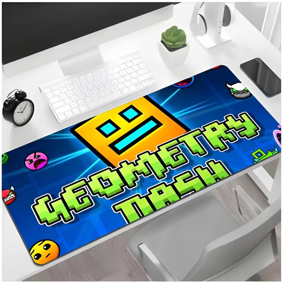 Game Casual G-Geometry Dash Mauspad, große Gaming-Schreibtischunterlage mit verstärktem Rand in Schwarz und Multicolour - Bild 2