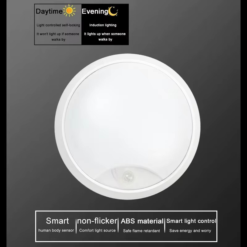 L-MANG LED Wandleuchte mit Bewegungssensor, kreisförmig, IP65 wasserdicht für den Außenbereich aus ABS Material - Bild 6