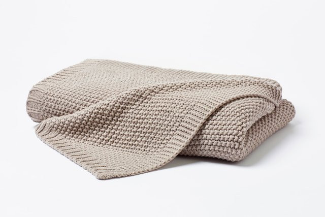 Vario Strickdecke Prinz aus Polyacryl in Weiß oder Beige, B/H: 130 x 170 cm - Bild 1