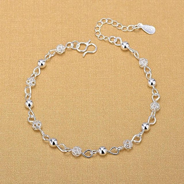 Wucifang Jewelry Fußkettchen, 925 Silber, Perle, Damen - Bild 1