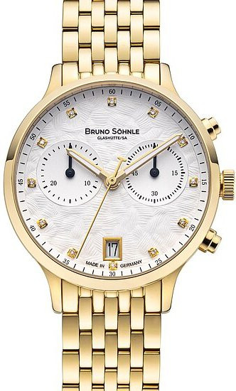 Bruno Söhnle Chronograph, Edelstahl, Weiß, Quarz, 35 mm, Damen - Bild 1