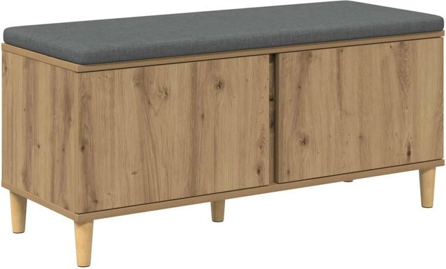 vidaXL Flurbank mit Kissen und Schuhregal in Artisan-Eiche, B/T/H: 100 x 38 x 46 cm - Bild 1