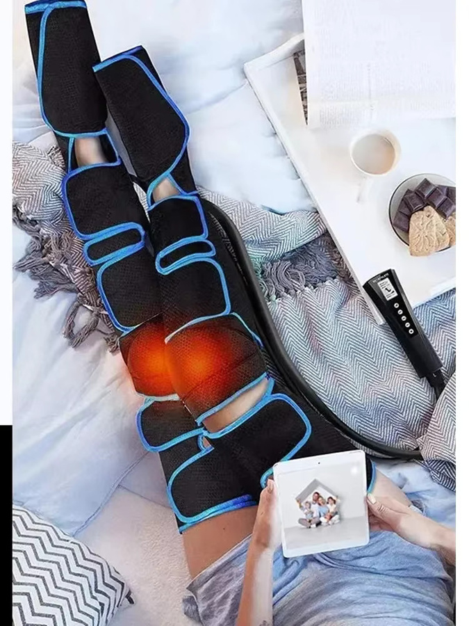 Maelsrom 6-Kammer-Luftkompressions-Beinmassagegerät mit Wärmetherapie in Schwarz - Bild 7