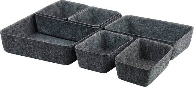 Kesper Schale aus Polyester in Schwarz und Grau B/H/L: 20 x 5 x 28,5 cm - Bild 1