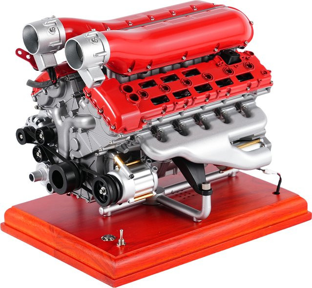 TECHING V12 Motormodell-Bausatz, Arbeitsmotormodell, Maßstab 1:4 - Bild 1